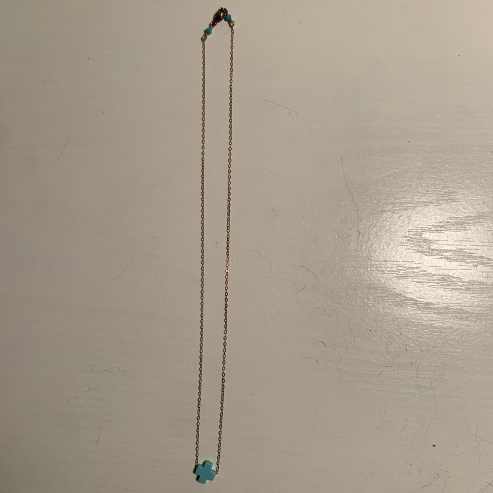 SMALL blue cross necklaces